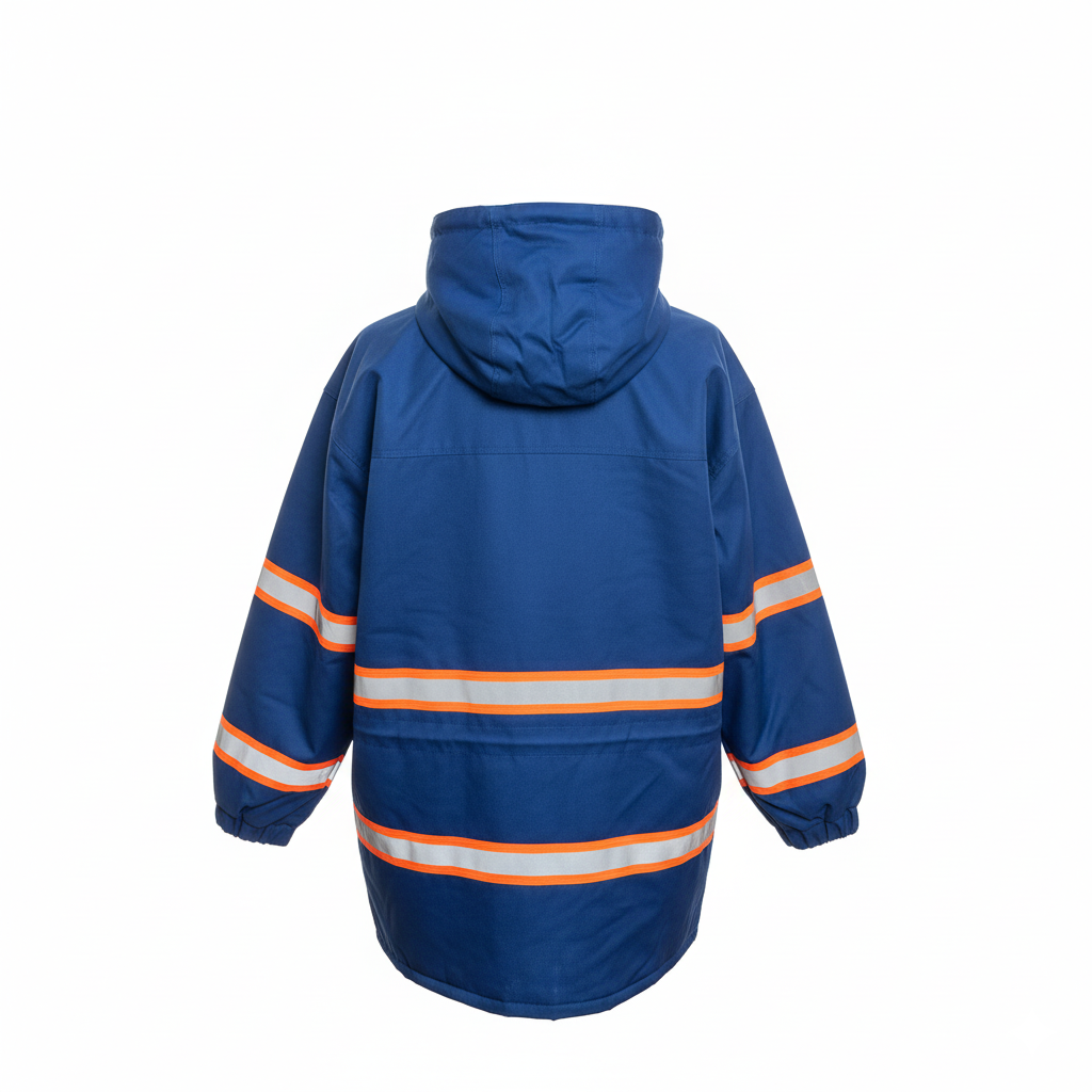 Kurtka ocieplana niebieska z odblaskami - obrazek 2